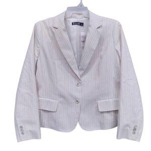 NWT 7th Ave Design Studio NY & Co. Cream & Tan Blazer Jacket